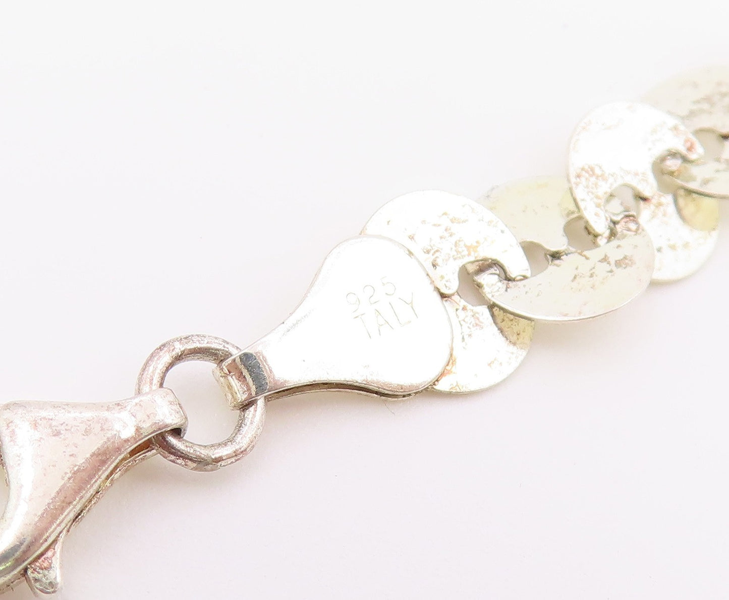 925 Sterling Silver Vintage Necklace MILOR Classic Disc Statement Chain  NE4894