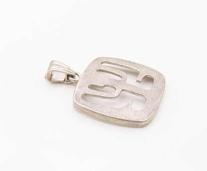925 Sterling Silver  Vintage Shiny Smooth Cutout Design Drop Pendant  PT17389
