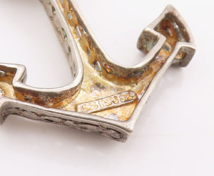 925 Sterling Silver Vintage Pendant ESPO SIG Classic Nautical Anchor  PT25548
