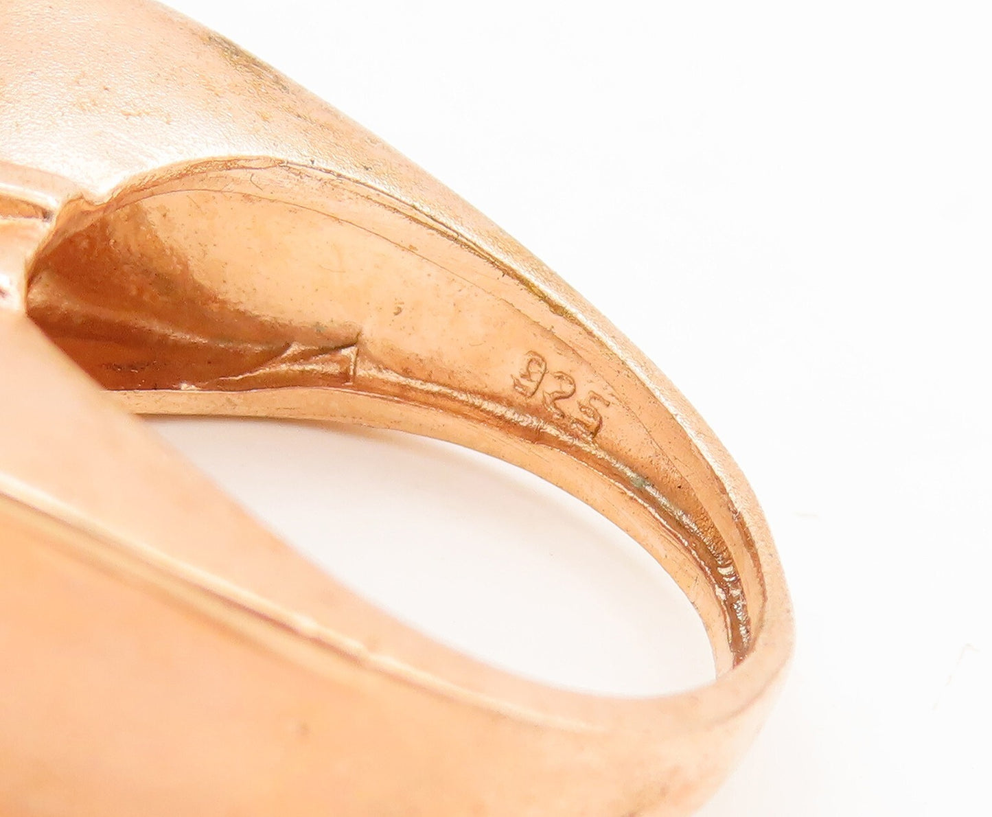 925 Sterling Silver Vintage Ring Rose Gold Plated Peridot Bow  Sz 8  RG28713