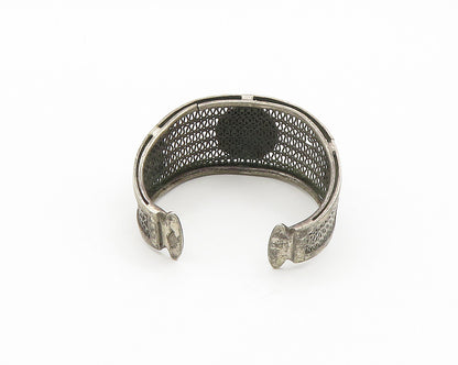 CHINESE 925 Sterling Silver  Vintage Antique Swirl Detail Cuff Bracelet BT7054