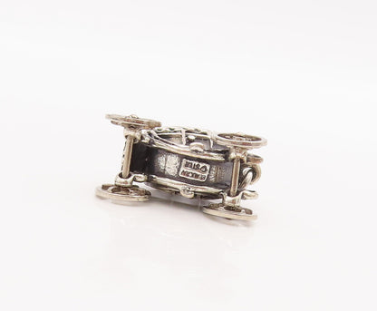 925 Sterling Silver Vintage Pendant BEAUCRAFT Carved Vintage Moving Cart PT22860