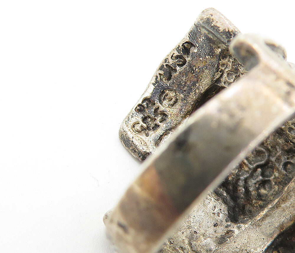 925 Sterling Silver  Vintage Dark Tone Eagle's Head USA Band Ring Sz 11 RG7319