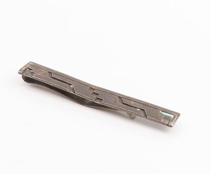 925 Sterling Silver Vintage Tie Clip BALDERAS TAXCO Geometric Design Bar  TR4064