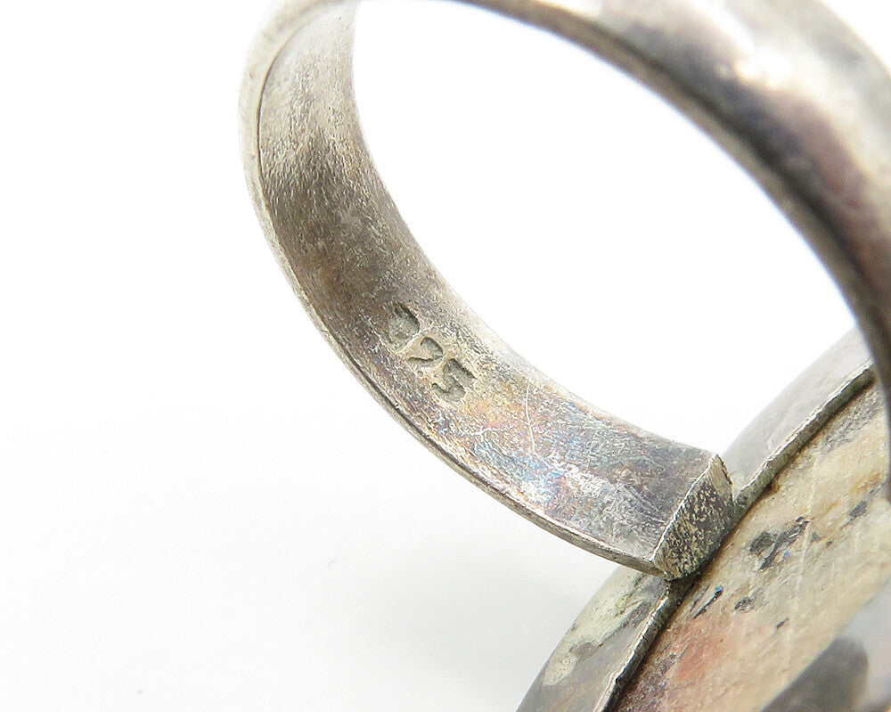 925 Sterling Silver  Vintage Cabochon Cut Jasper Cocktail Ring Sz 7  RG19838