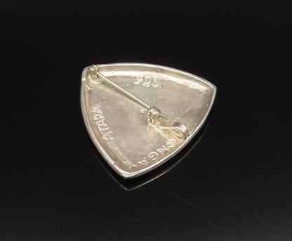 ATARA 925 Silver  Vintage Engraved Swirls Triangular Brooch Pin  BP10018