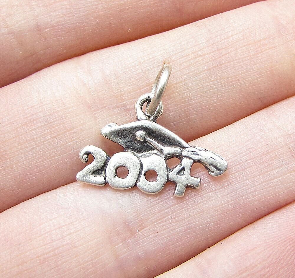 925 Sterling Silver 2004 Graduation Charm Pendant  PT1109