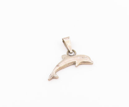 MEXICO 925 Sterling Silver  Vintage Leaping Dolphin Motif Pendant  PT13315