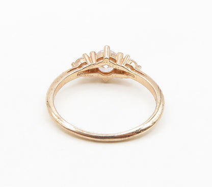 925 Sterling Silver  Cubic Zirconia Rose Gold Plated Band Ring Sz 7  RG15601