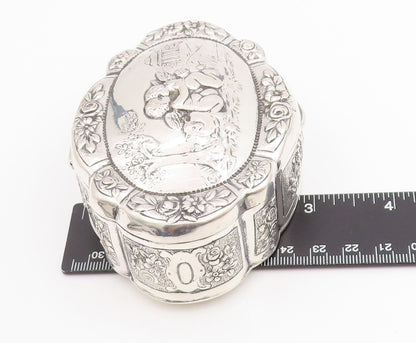 Solid Silver Vintage Trinket Box GERMANY Victorian Cherub (OPENS)  TR4059