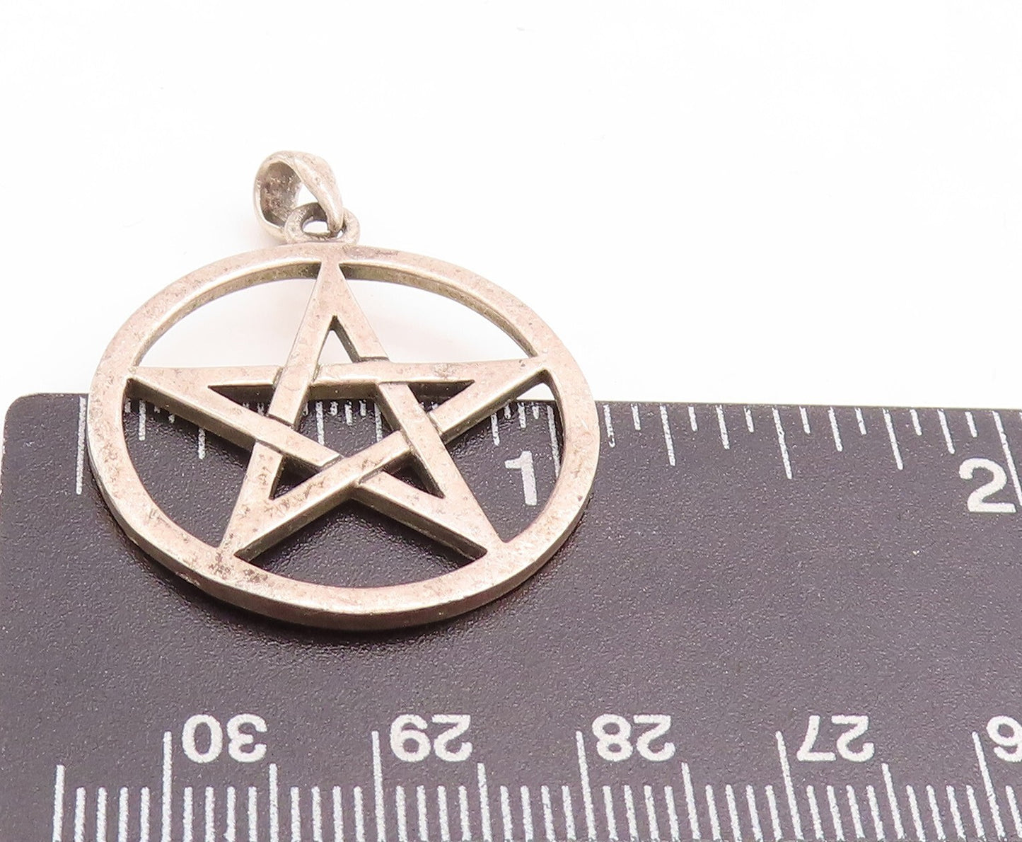 925 Sterling Silver Vintage Pendant PETER STONE Cutout Star Inside Ring  PT23786