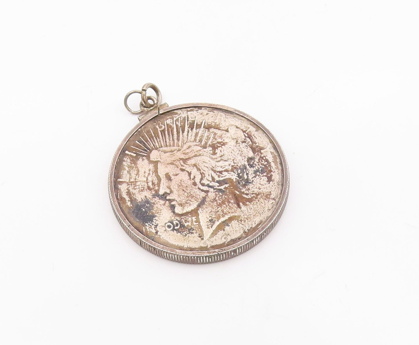 925 Sterling Silver  Vintage 1923 Dollar United States Coin Pendant  PT15902