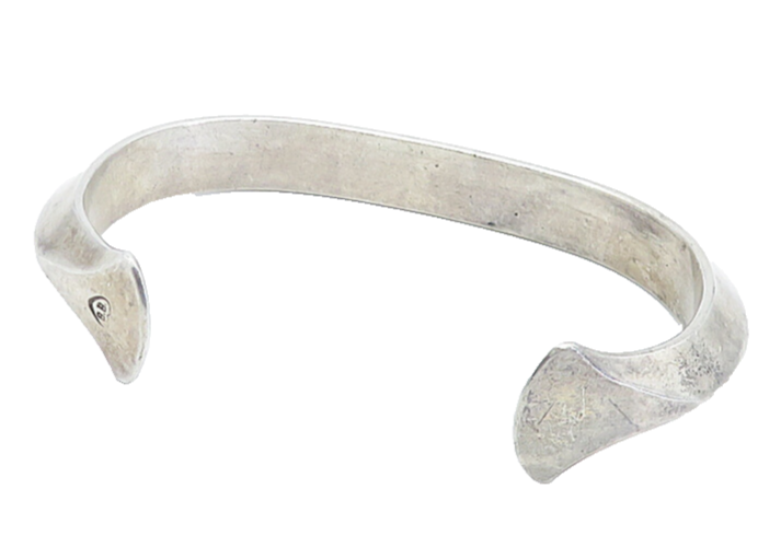 B.B. BECKER 925 Sterling Silver  Vintage Smooth Angled Cuff Bracelet  BT3362