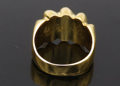 MEXICO 925 Silver  Vintage Shiny Gold Plated Fluted Band Ring Sz 10  RG22473