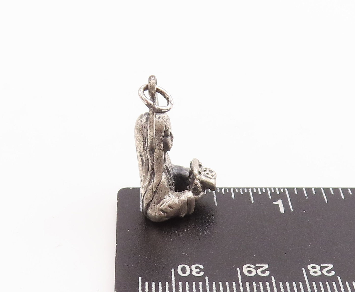 925 Sterling Silver Vintage Pendant CREED Antique Religious 3D Charm  PT23307