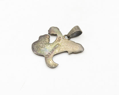 MEXICO 925 Sterling Silver  Vintage Smooth Oxidized Design Pendant  PT14305