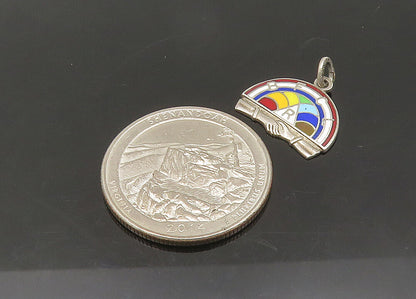 925 Sterling Silver  Vintage Enamel BFCL Masonic Youth Group Pendant  PT17528