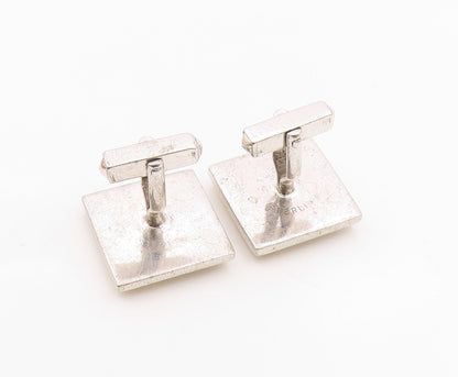 SWANK 925 Sterling Silver  Vintage Two Tone Floral Leaves Cufflinks  TR2797