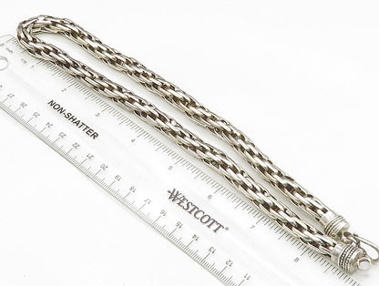 925 Sterling Silver Vintage Bold Rope Solid Weave Chain Necklace  NE3819