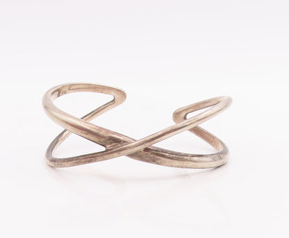 925 Sterling Silver Vintage Bracelet BAYANIHAN Designer Cutout Rod Cuff  BT10574