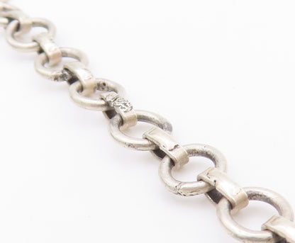 925 Sterling Silver Vintage Necklace Designer Sphere And Square Cutouts NE4529