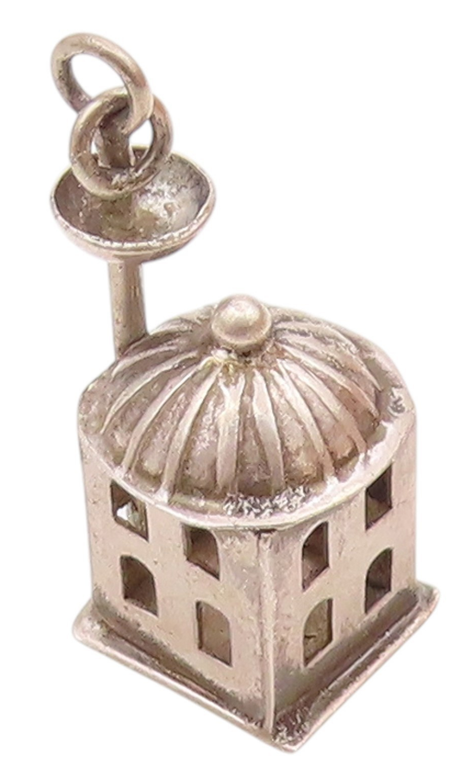 925 Sterling Silver  Vintage 3D Mosque Religious Charm Pendant  PT22152