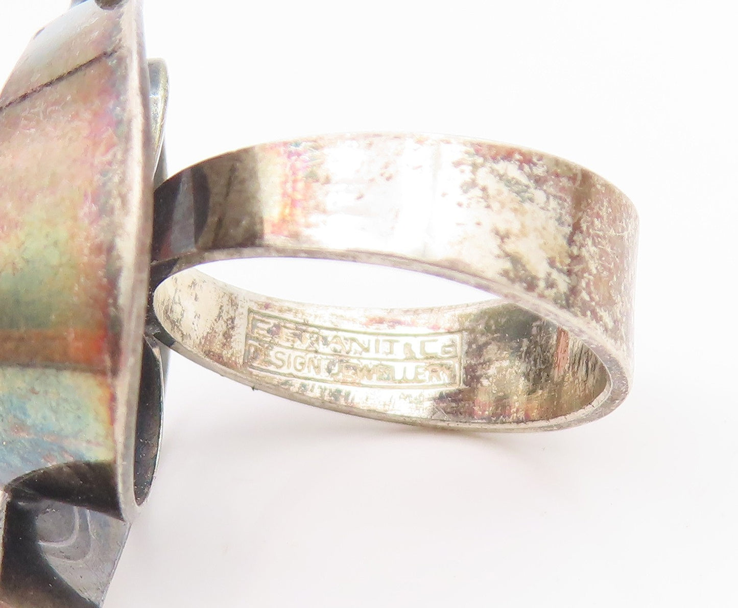 925 Sterling Silver Vintage Ring GRANIT FINLAND Swirly Curve Band  Sz 6  RG34450