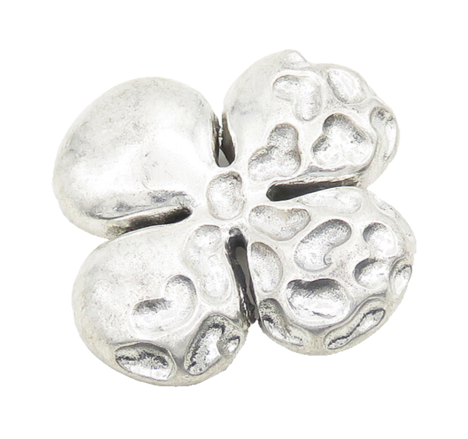 925 Sterling Silver  Vintage Shiny Patterned Flower Motif Pendant  PT15238