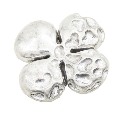 925 Sterling Silver  Vintage Shiny Patterned Flower Motif Pendant  PT15238