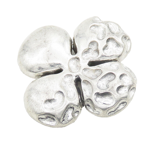 925 Sterling Silver  Vintage Shiny Patterned Flower Motif Pendant  PT15238