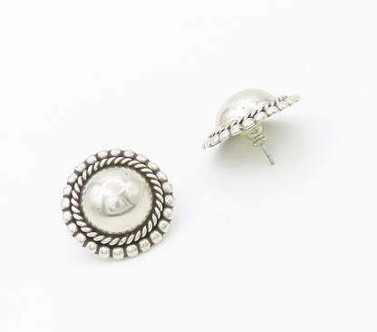 DESIGNER 925 Silver  Vintage Shiny Smooth Twist Dome Drop Earrings  EG8592