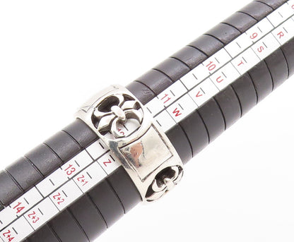 925 Sterling Silver Vintage Ring Fleur De Lis Design Cutout Band  Sz 12  RG32914
