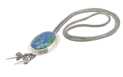 BALI 925 Sterling Silver Vintage Large Gemstone Wheat Chain Necklace NE1619