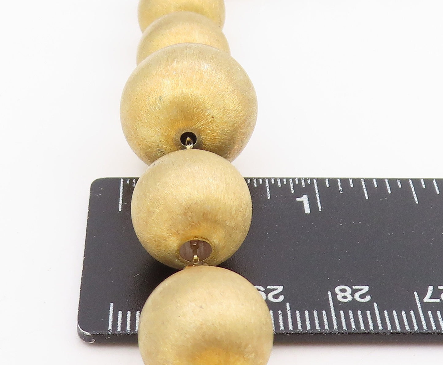 925 Sterling Silver Vintage Necklace Gold Plated Chunky Beaded Chain  NE4694