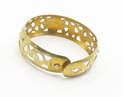 925 Sterling Silver Vintage Bracelet EAST EUROPE Floral Openwork Cuff  BT12090