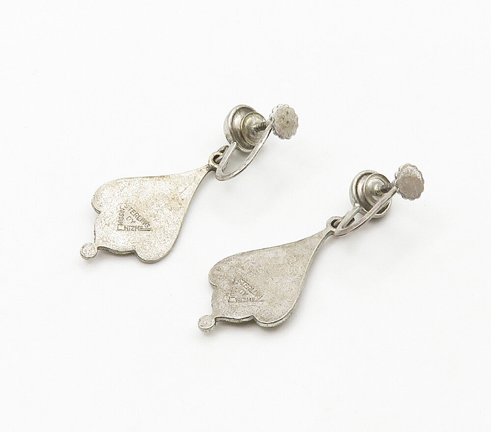 ISRAEL 925 Sterling Silver  Vintage Non Pierce Dangle Earrings  EG8135