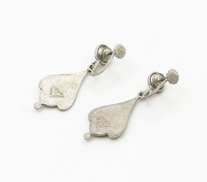 ISRAEL 925 Sterling Silver  Vintage Non Pierce Dangle Earrings  EG8135