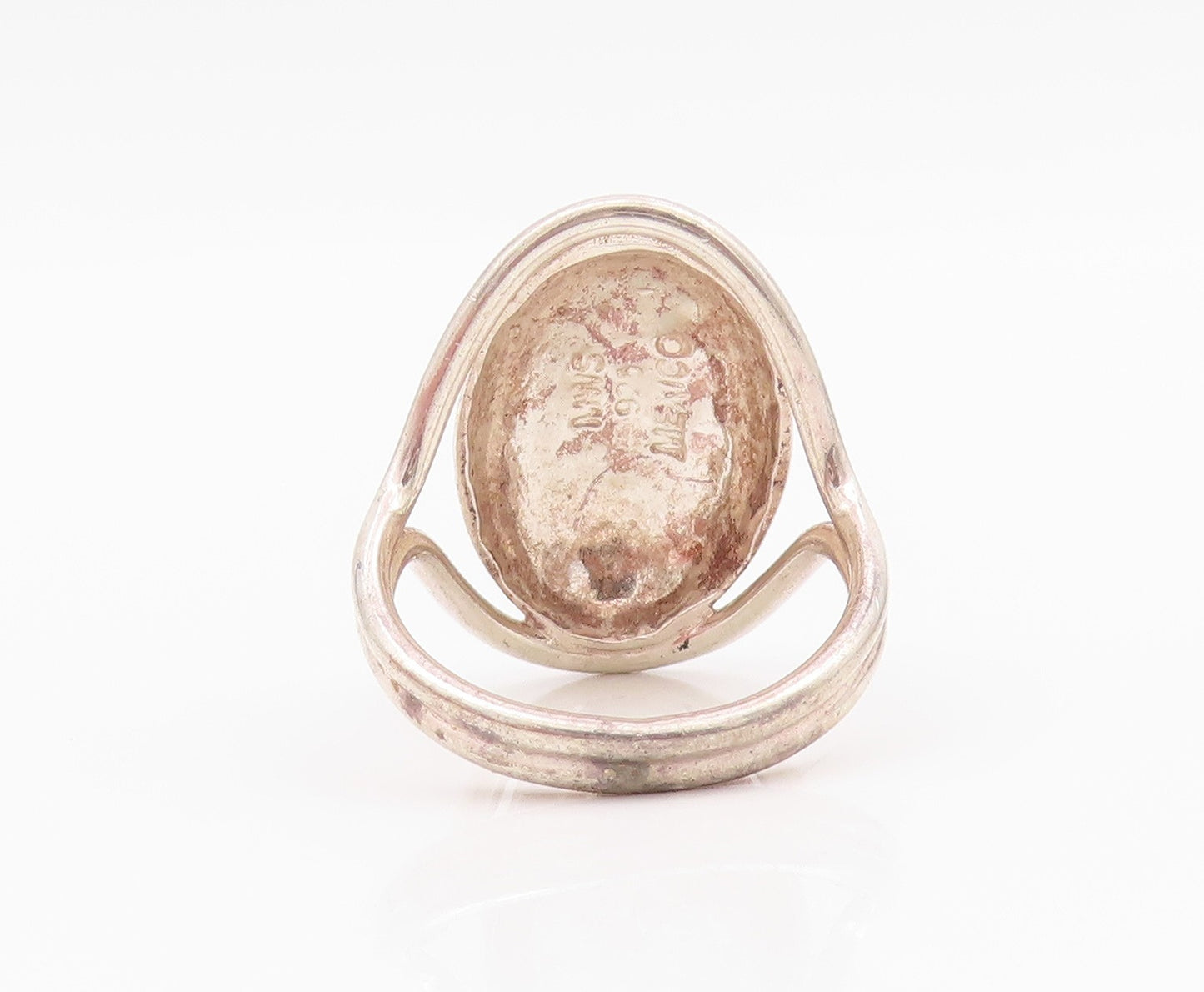 925 Sterling Silver Vintage Ring Brutalist Surface Domed Design Sz 10.5  RG33081