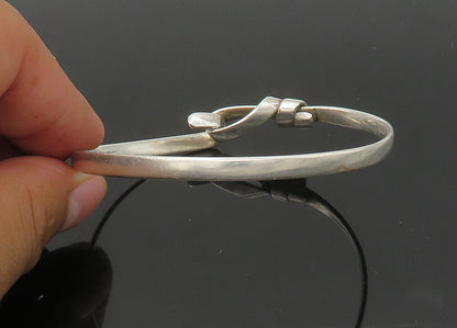 GAETAN 925 Sterling Silver  Vintage Shiny Loop Hook Bangle Bracelet  BT8885