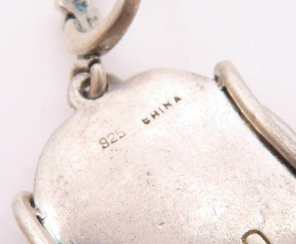 DESIGNER 925 Sterling Silver  Vintage Shiny Modernist Drop Pendant  PT18365