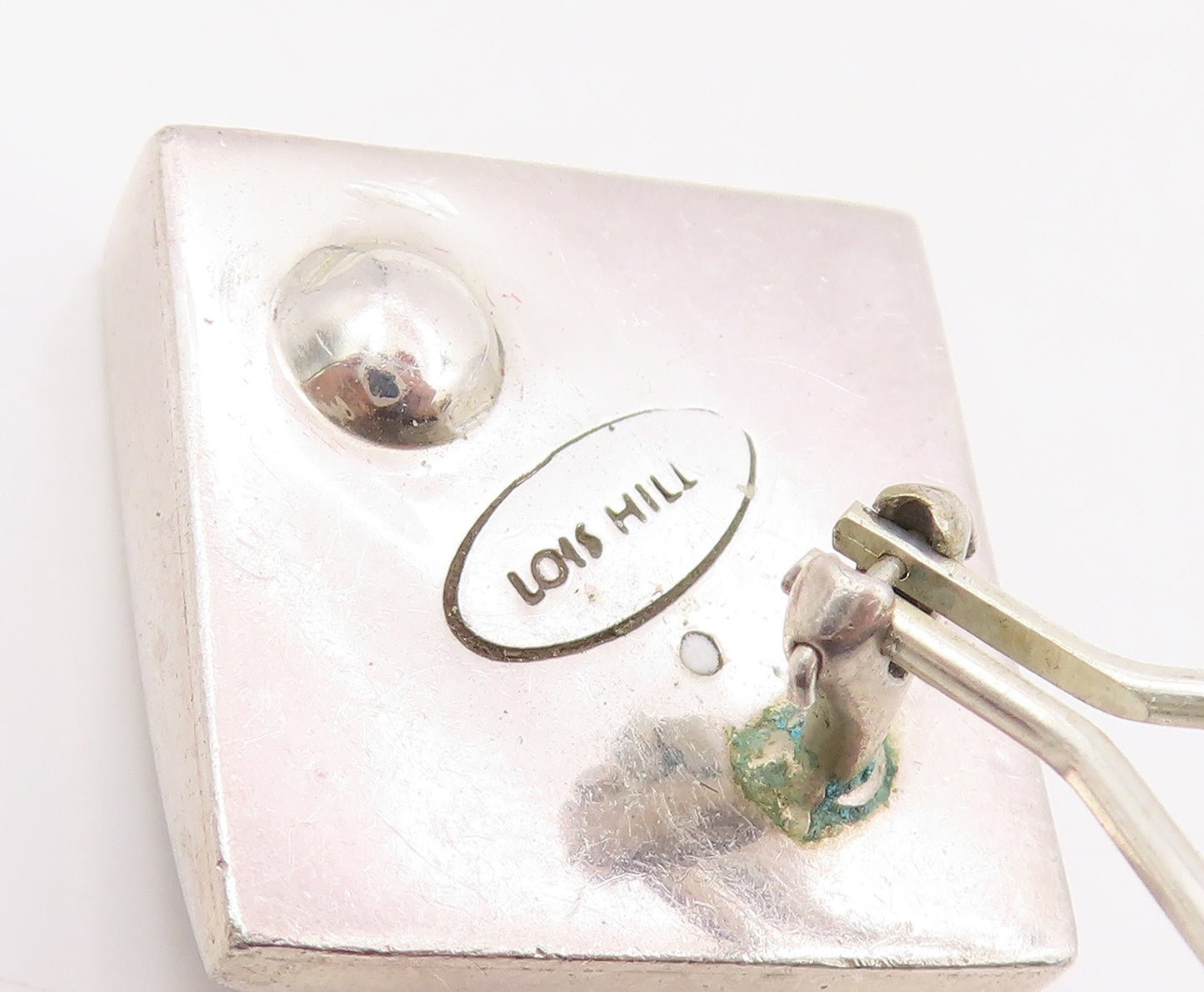 925 Sterling Silver Vintage Earrings LOIS HILL Beaded Scrollwork Clip On EG13889