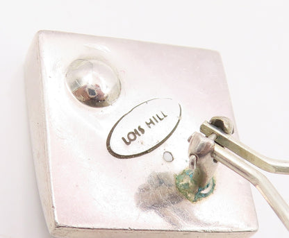 925 Sterling Silver Vintage Earrings LOIS HILL Beaded Scrollwork Clip On EG13889