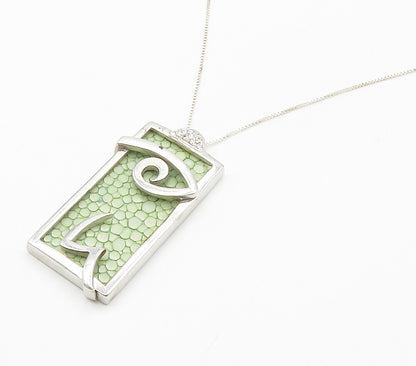 925 Sterling Silver  Topaz Eye Motif Cobblestone Detail Chain Necklace  NE2459