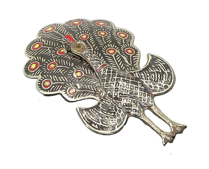 SIAM 925 Sterling Silver  Vintage Enamel Peacock Brooch Pin (MOVES)  BP9395