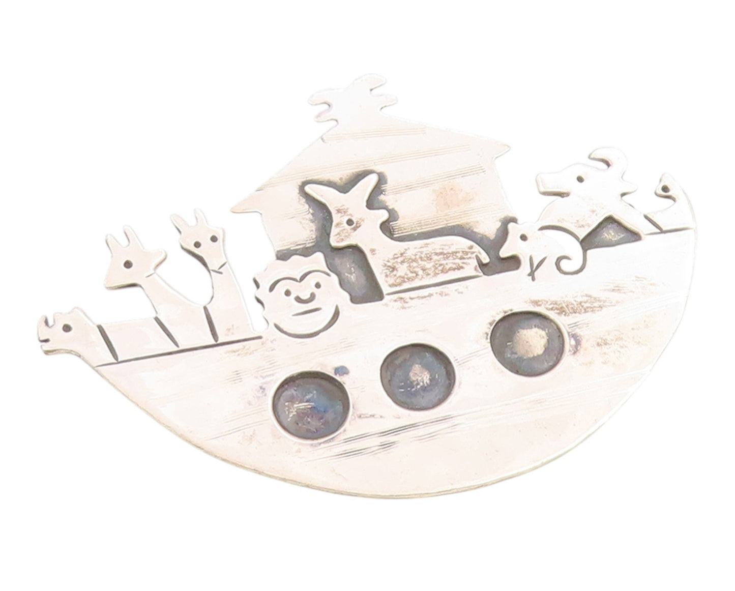 925 Sterling Silver Vintage Brooch Pin MEXICO Noah's Ark Animal Figure  BP12498
