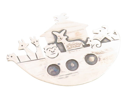 925 Sterling Silver Vintage Brooch Pin MEXICO Noah's Ark Animal Figure  BP12498