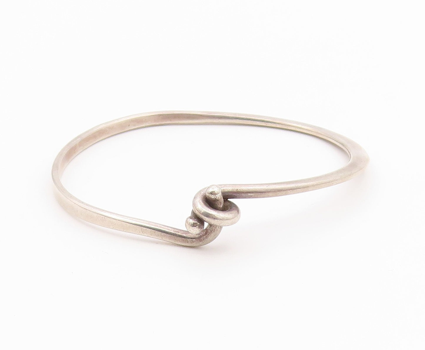 PLUNKETT 925 Sterling Silver  Vintage Tied Knot Bangle Bracelet  BT8368