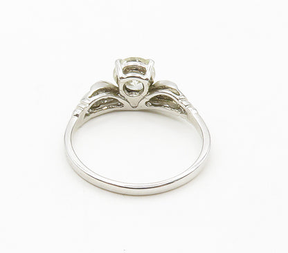 925 Sterling Silver  Sparkling Cubic Zirconia Solitaire Ring Sz 8  RG15507