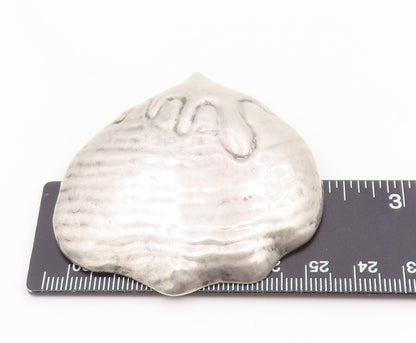 925 Sterling Silver Vintage Brooch Pin MEXICO Scalloped Clam Shell  BP12507