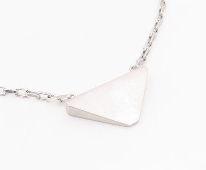 925 Sterling Silver Vintage Necklace Minimalist Geometric Pyramid Chain   NE4726